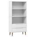  Bokhylle MOLDE hvit 85x35x170,5 cm heltre furu