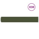 vidaXL Gjerdekant 30 stk. 15 x 103 cm Stål Olivengrønn