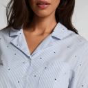 Hunkemöller Jacket Ls Cotton Stripe Heart   Blue   XL