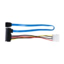 Eletra SATA 7+15P   7P+Molex 4P 30+15Cm kabel Flat blå