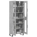vidaXL Highboard betong grå 69,5x34x180 cm konstruert tre 8720845477233