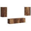  TV benksett 4 pcs Gammelt tre Konstruert tre