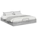  Ottoman sengeramme Grå Sonoma 203 x 180 x 25 cm Konstruert tre