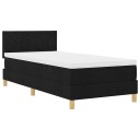  Box Spring Seng med madrass & LED Svart 90x190 cm Stoff
