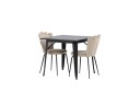 Venture Home Spisegruppe Tudera 80 cm Rektangulær med 2 Limhamn Stoler Beige