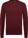 Morris Nathan Cable Oneck   WINE RED   M