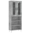 vidaXL Highboard betong grå 69,5x34x180 cm konstruert tre 8720845481797