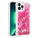Trolsk Mobildeksel med Flytende Glitter Hjerter (iPhone 15 Pro) Gull