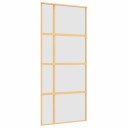 vidaXL Skyvedør gull 90x205 cm frostet ESG glass og aluminium