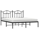vidaXL Sengeramme i metall med sengegavl svart 180x200 cm