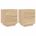  Nattbord med LED 2 stk sonoma eik konstruert tre 8721012253247