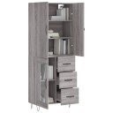 vidaXL Highboard grå sonoma 69,5x34x180 cm konstruert tre 8720845475253