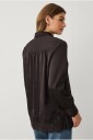 Ellos Collection   Satengbluse med blondekant   Brun