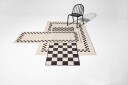 Carpretty Catwalk Check Border Teppe Antrasitt / Creme