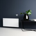 Adax Clea H panelovn med termostat og WiFi 1200W/230V, Hvit glass - 15 m²