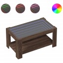  Salongbord med LED brun eik 93x53x45 cm konstruert tre 847559