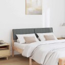  Polstret sengegavl Mørkegrå 135 cm Massiv furu
