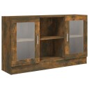 vidaXL Vitrineskap røkt eik 120x30,5x70 cm konstruert tre