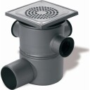 ACO 75 mm dreneringspanne for betong, med tappekran, horisontal 150x150x213-243 mm