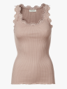 Rosemunde Babette Silk Top With Lace Rosa XS