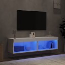 vidaXL TV-benk med med LED-lys 2 stk hvit 60x30x30 cm 8721012257122