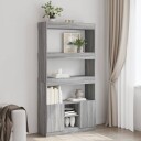  Highboard grå sonoma 92x33x180 cm konstruert tre