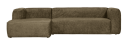 WOOOD Bean Corner Sofa Left Velvet moss