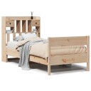  Seng med bokhylle uten madrass 90x190 cm heltre furu 8721158618344