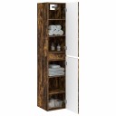  Vegghengt Badskap Røkt Eik 33 x 34,5 x 160 cm Konstruert tre