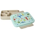 Rice Blue Ocean Print Plastic Lunchbox With 6 Rooms