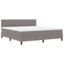  Seng med Fjæring og Madrass & LED Taupe 180x200 cm Stoff