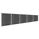 vidaXL Gjerdepanelsett WPC 872x186 cm svart