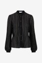 Vila - Blondebluse viChikka Lace L/S Shirt - Svart