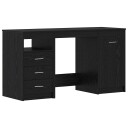  Skrivebord med skuff Svart eik 140 x 50 x 76 cm Konstruert tre