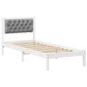  Sengestamme med hodegjerde Lysegrå 90 x 190 cm Massiv furu
