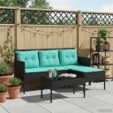  Hagesofa Set med pute 2 pcs polyrotting
