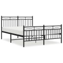 vidaXL Sengeramme i metall med hode- og fotgavl svart 135x190 cm 8721012210172