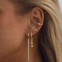 Timi Of Sweden Winny Crystal Stars on Chain Hoop Earrings