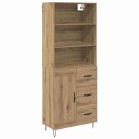  Høyskap med skuff Artisan Eik 69,5 x 34 x 180 cm Konstruert tre
