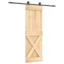 vidaXL Skyvedør Naturlig og svart 70 x 210 cm Massiv Furu Tre
