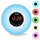 Adler AD 1916 Wake up light – Vekkerklokke med soloppgangssimulator naturlyder FM radio fargeskiftende lys