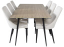 Venture Design Silar & Leone spisegruppe Natur/beige 6 st stoler & bord 180 x 90 cm