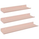vidaXL Flytende hylle Veggmontert 3 pcs Rosa 40 x 9 x 2,5 cm Stål