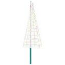 vidaXL Juletrebelysning med spyd og flaggstang 180 cm 200 LED-lys