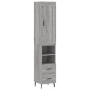 vidaXL Highboard grå sonoma 34,5x34x180 cm konstruert tre 8720845497019