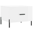 vidaXL Salongbord høyglans hvit 50x50x40 cm konstruert tre