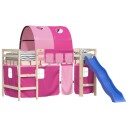 Gardiner for køyeseng med tunnel rosa polyester