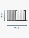 BabyDan Premier Sikkerhetsgrind + 9 Forlengelsesdeler 126-132,2 cm Svart