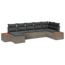 vidaXL Hagesofa Set 8 stk. 7-Antall seter Grå Polyrattan