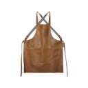 DUTCHDELUXES Suspender Forkle i skinn, Vintage Cognac